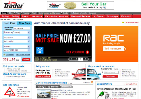 Autotrader.co.uk is in the UK's largest and most popular used car website, 